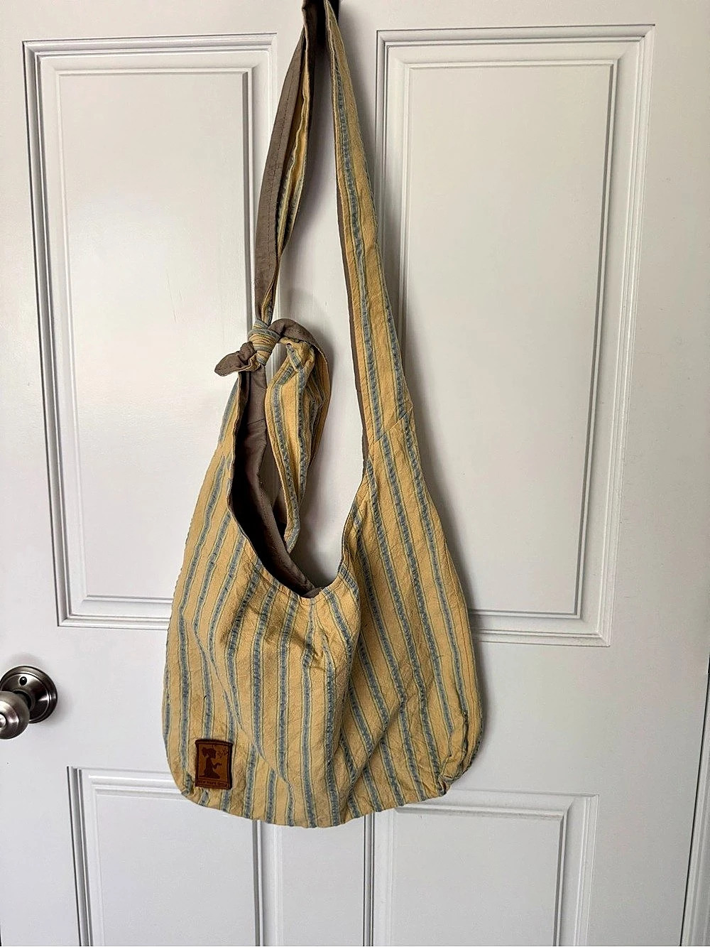 New Hope Girls Shoulder Hobo Bag Striped Yellow & Blue